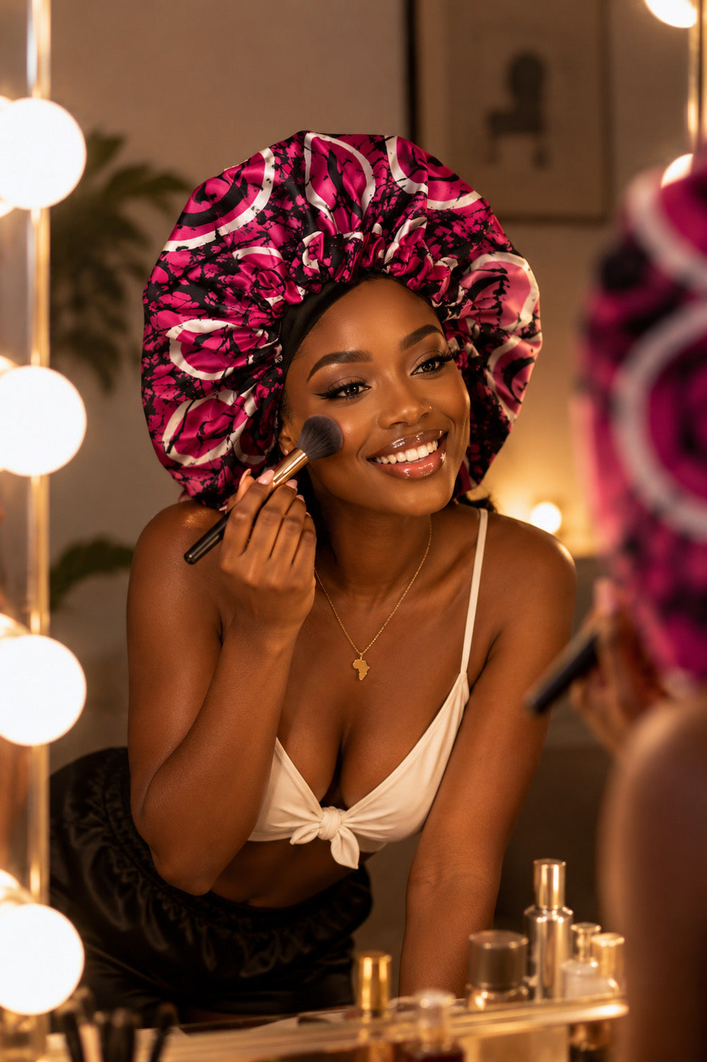 Large Silk and Satin Bonnet
